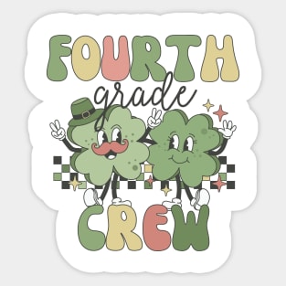 Retro 4th Grade Teacher St Patricks Day Teaching Squad Sticker